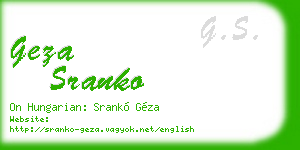 geza sranko business card