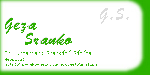 geza sranko business card
